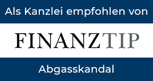 Als Kanzlei empfohlen von Finanztip: Abgasskandal
