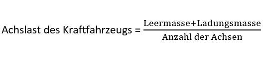 Achslast des Kraftfahrzeugs