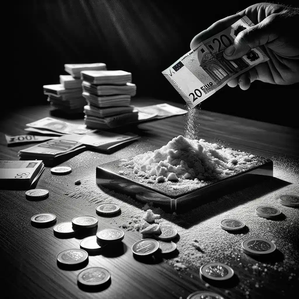 Das Bild zeigt eine nicht geringe Menge Drogen sowie Bargeld.