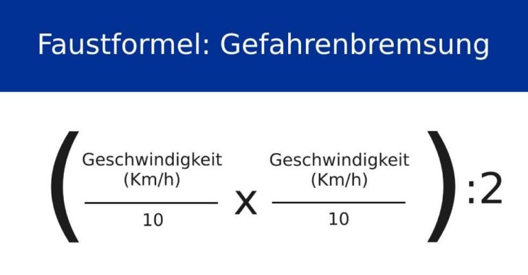 Anhalteweg Faustformel 50 Km/h 1 Sekunde Reaktionszeit Sicherheitsabstand: Faustformeln für die Berechnung des Anhaltewegs