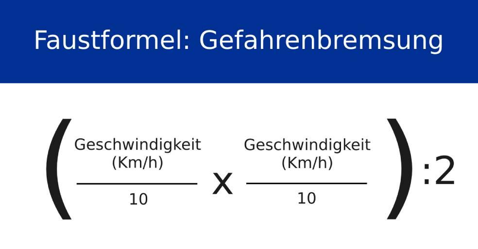 Berechnung des Bremswegs bei einer Gefahrenbremsung