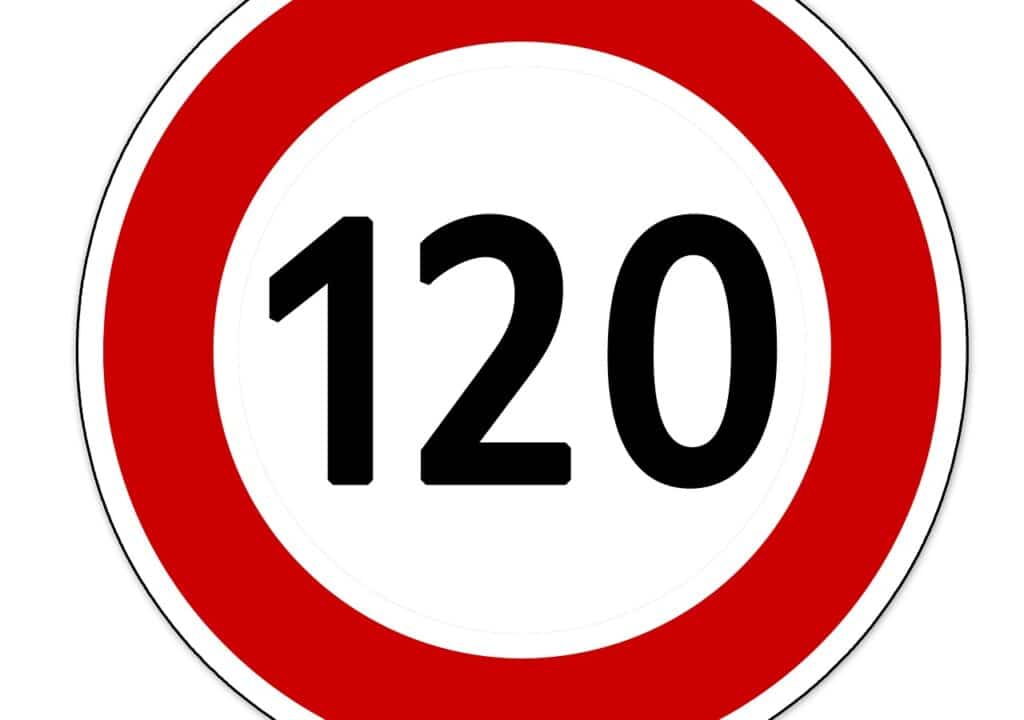 120 km/h Höchstgeschwindigkeit