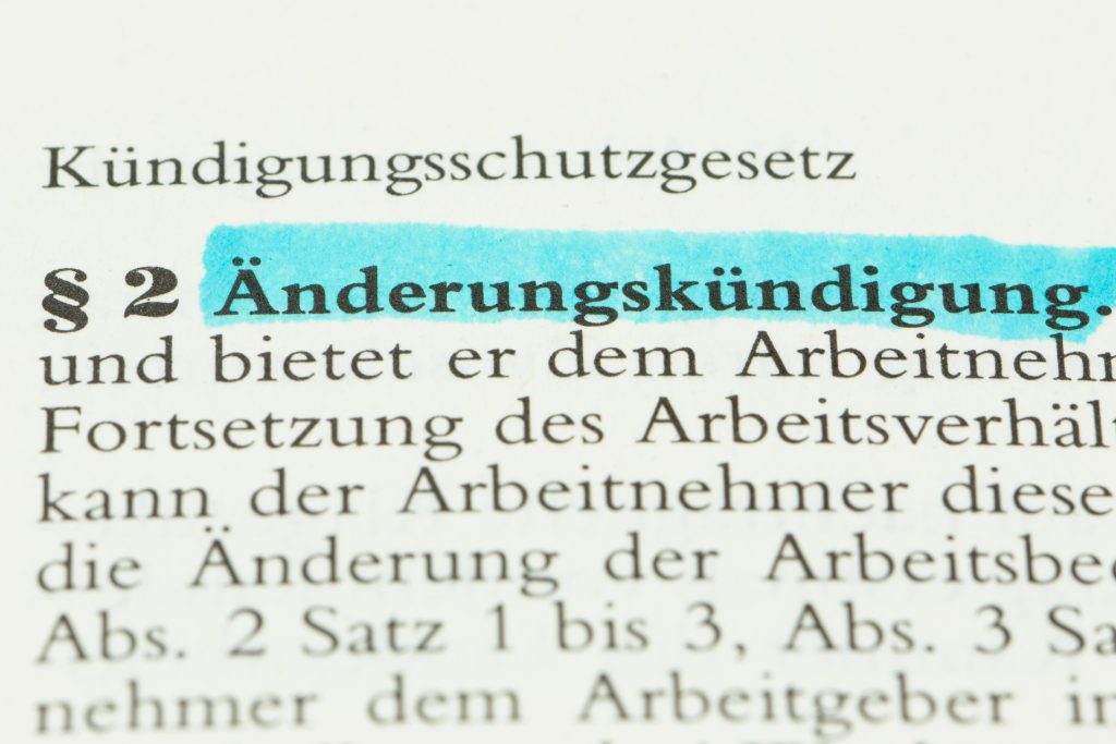 Änderungskündigung und Änderungsschutzklage