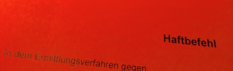 Der Fotoausschnitt zeigt beispielhaft, wie ein typischer Haftbefehl aussieht.