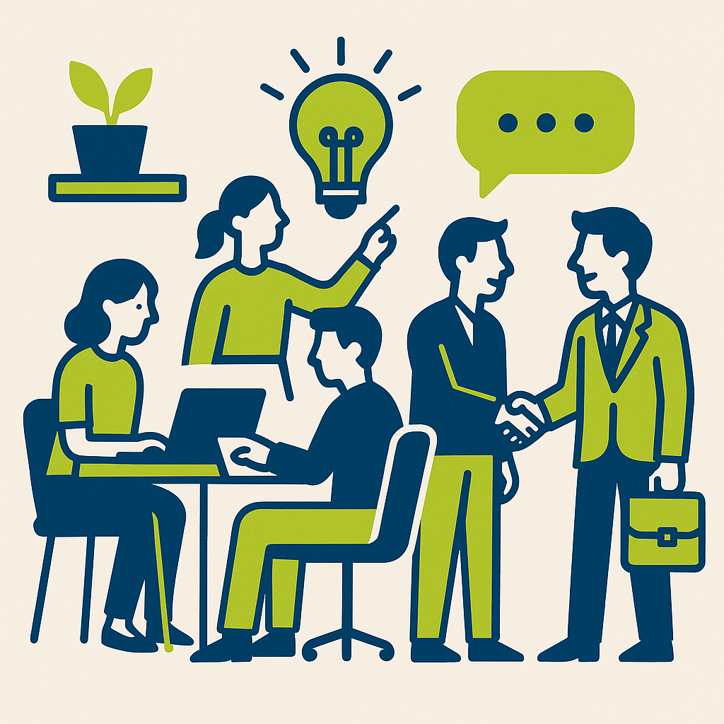 Illustration Bürogemeinschaft