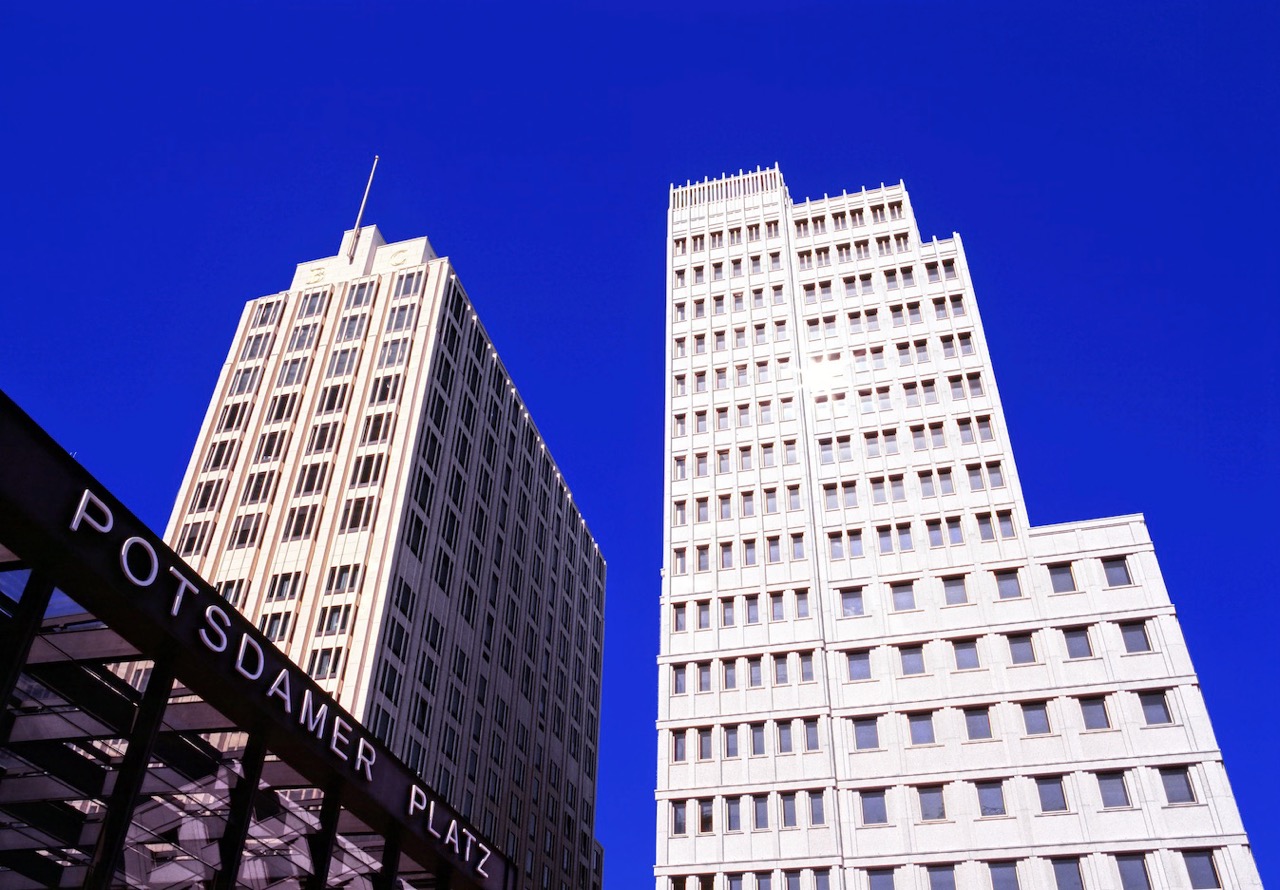 Blick auf den Leipziger Platz und Potsdamer Platz in Berlin