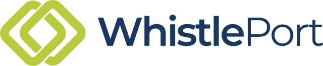 Die Grafik zeigt das Logo von WhistlePort.